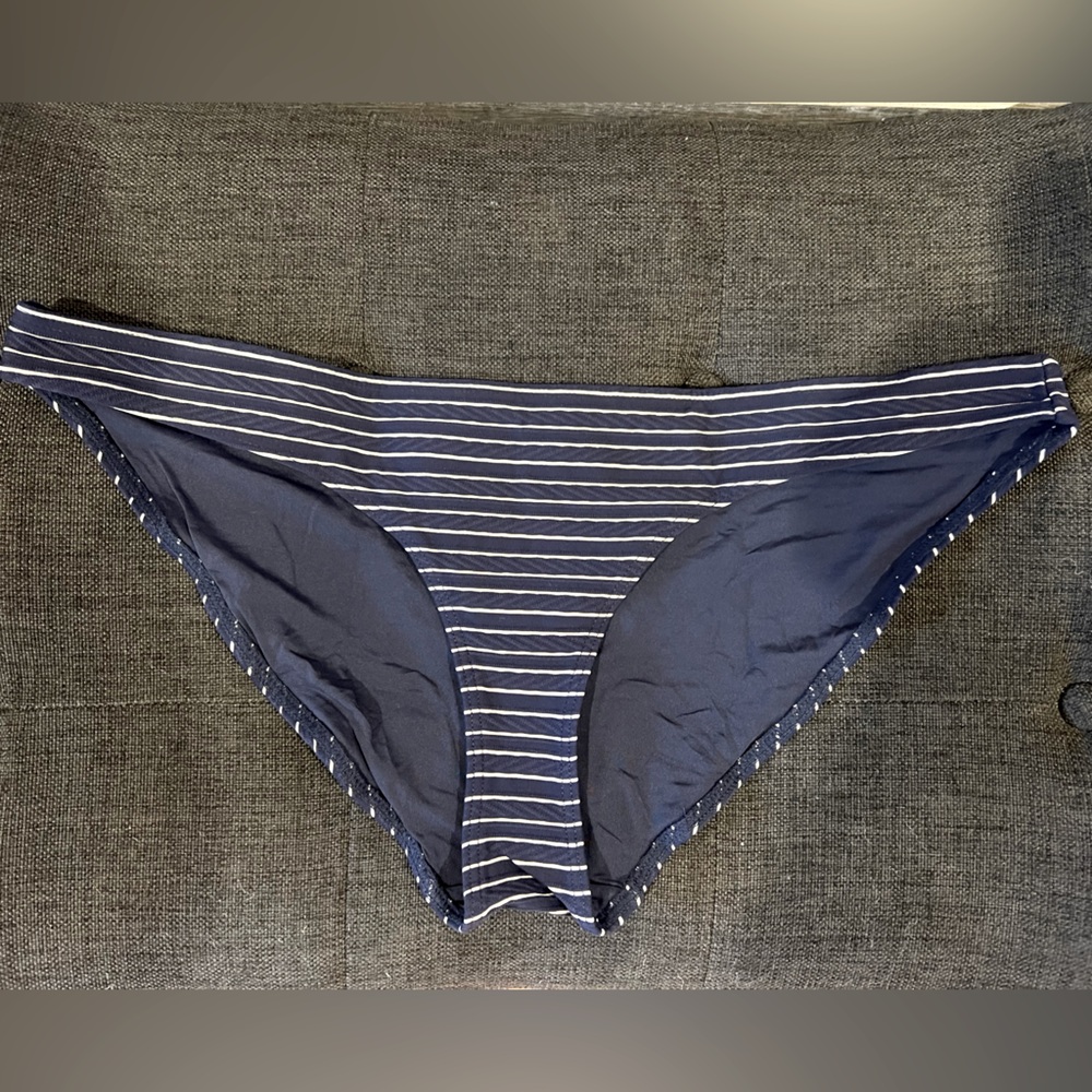 Bikini bottom- Navy and white striped hipster bikini bottom